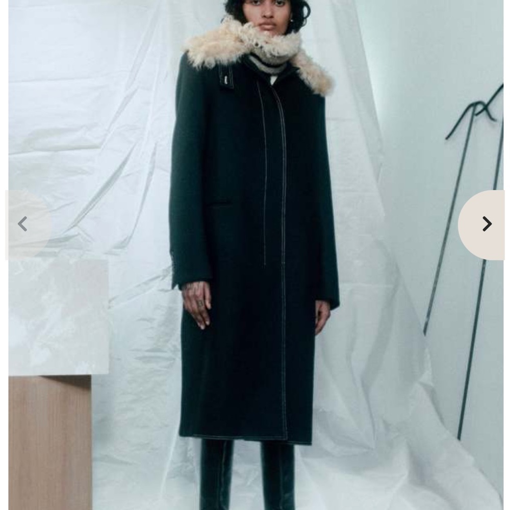SOLD! SOLD! SOLD! Helmet Lang - Black wool jacket removable shearling collar. - Picture 4 of 8